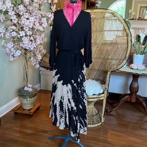 Young fabulous and broke Isla Black Tie Dye Wrap Dress